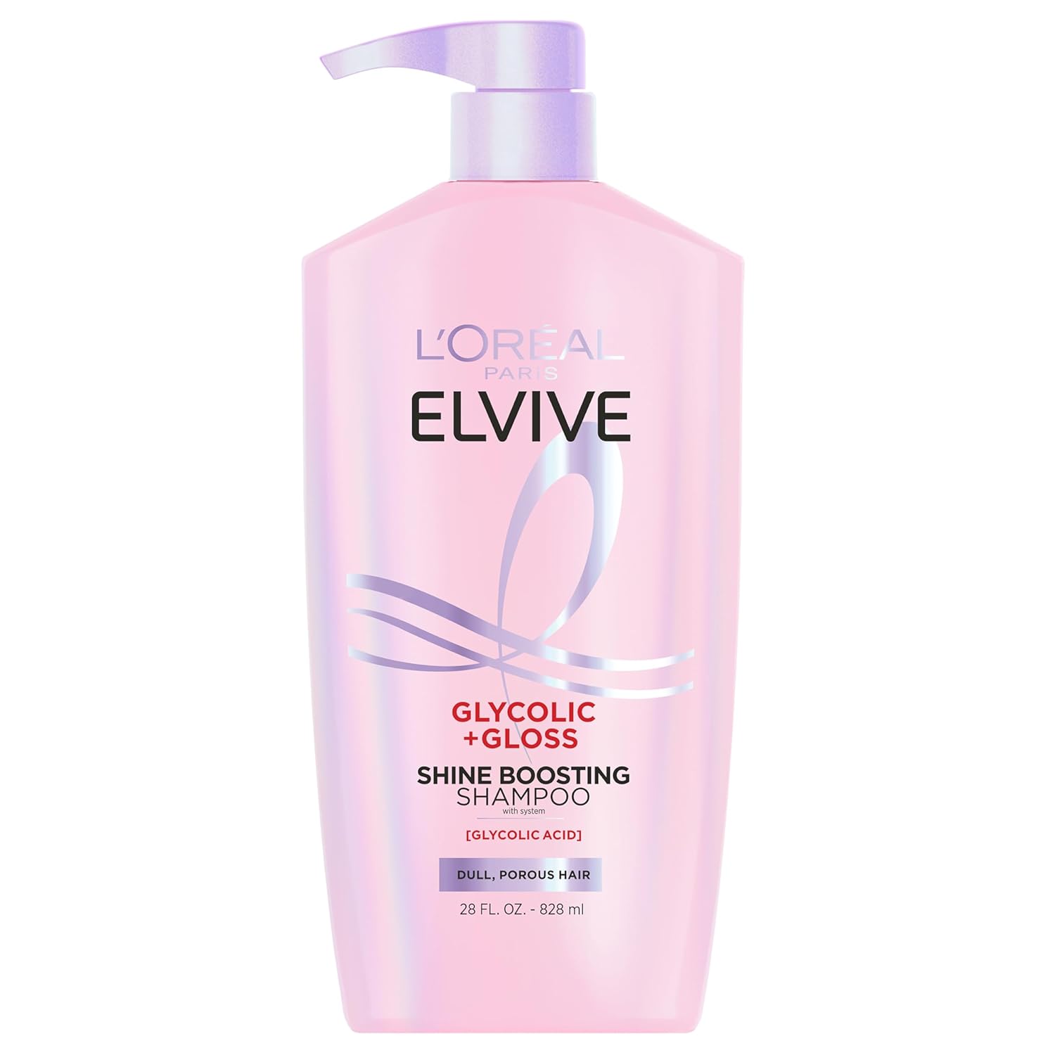 L'Oreal Paris Elvive Glycolic + Gloss Shine Boosting Shampoo, Cleanses and Smooths Dull, Porous Hair Into High-Shine, Glossy Hair, 28 Fl Oz - Image 2