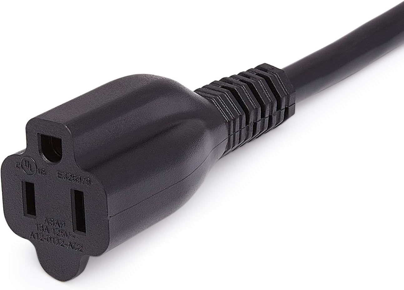 Amazon Basics Extension Cord, 10 Ft, 3 Prong Outlet Extender, Indoor, 13 Amps, 125V, Black - Image 3