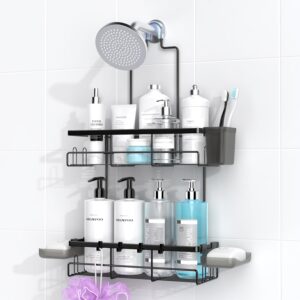 AKTECKE Shower Caddy Hanging Bathroom Organizer: Rustproof Shelf for Inside Shower – No Drilling Racks Over Showerhead – Bath Shelves for Shampoo Soap