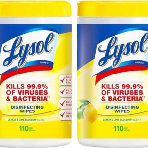 Lysol Disinfecting Wipes – Lemon & Lime Blossom 110 ct (Pack of 2)