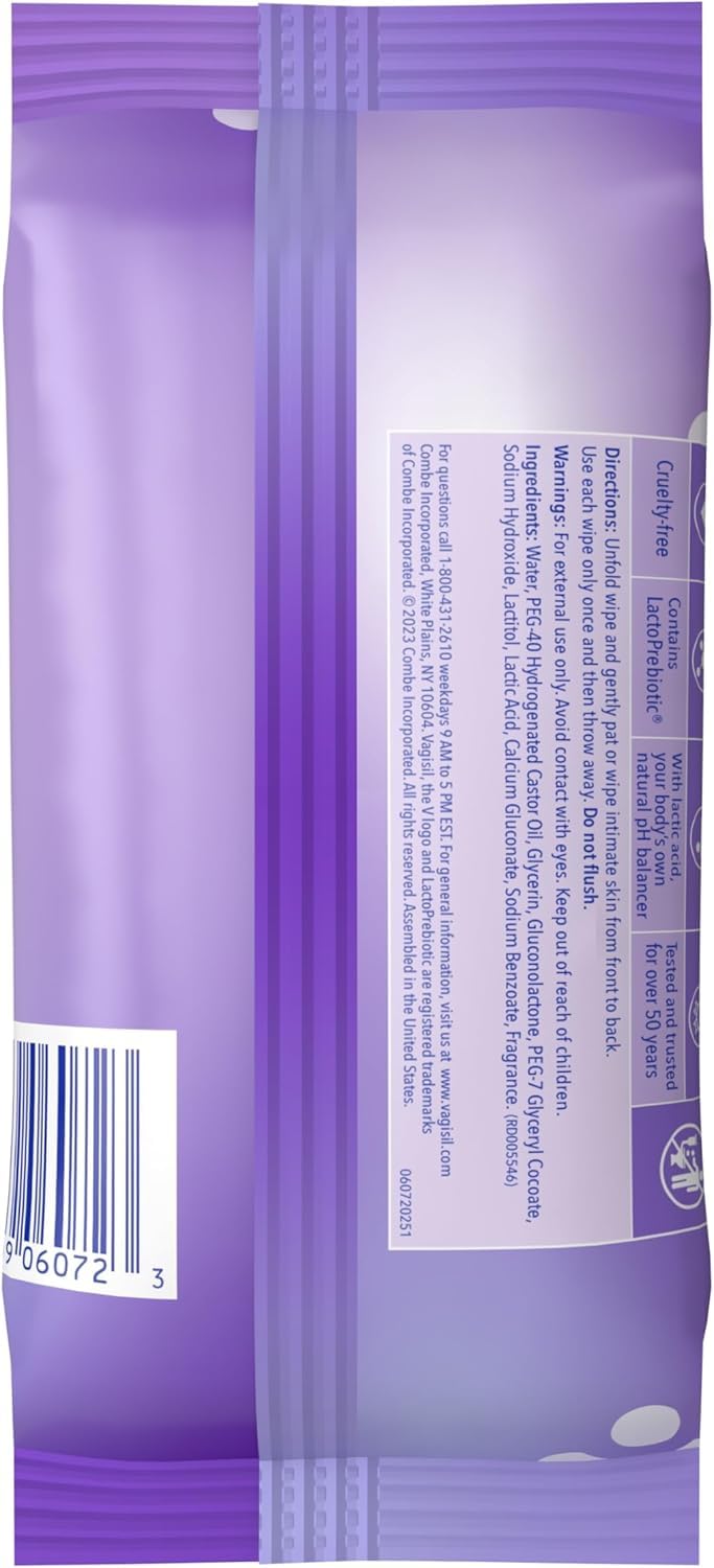 Vagisil pH Balance Daily Freshening Wipes for Feminine Hygiene in Resealable Pouch, Gynecologist Tested & Hypoallergenic, 20 Wipes (Pack of 1) - Image 7