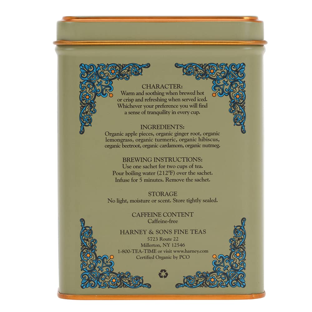 Harney & Sons HT Organic Ginger Turmeric Tea, 20 Sachets of Soothing Ginger Turmeric Tea - Image 5