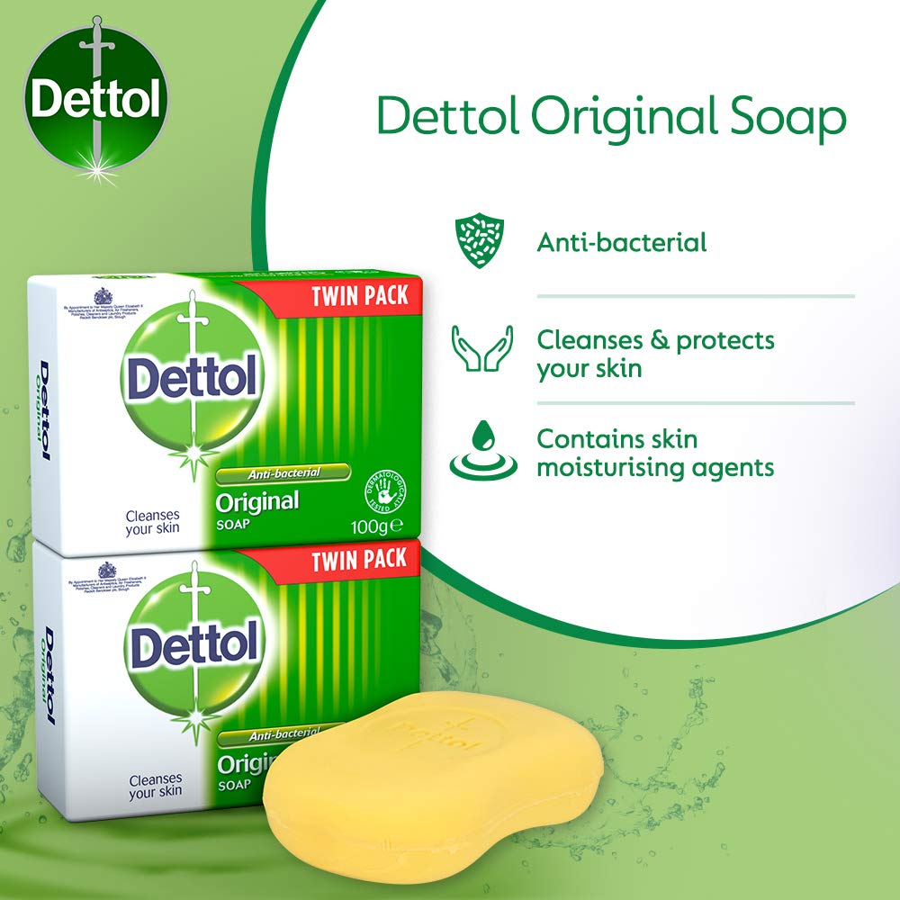 Dettol Anti Bacterial Original Soap 100g Twin Pack Dermatologically Tested - Image 6
