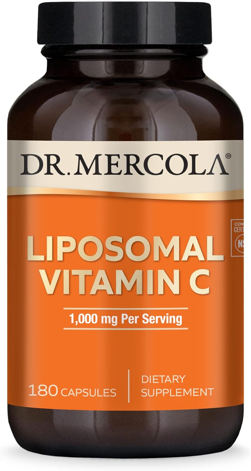 Dr. Mercola Liposomal Vitamin C - Brain, Heart, Eye & Immune Support - Provides 1,000 mg of Bioavailable Vitamin C - Non-GMO, Gluten-Free & Soy-Free - 180 Capsules (90 Servings) - Image 2