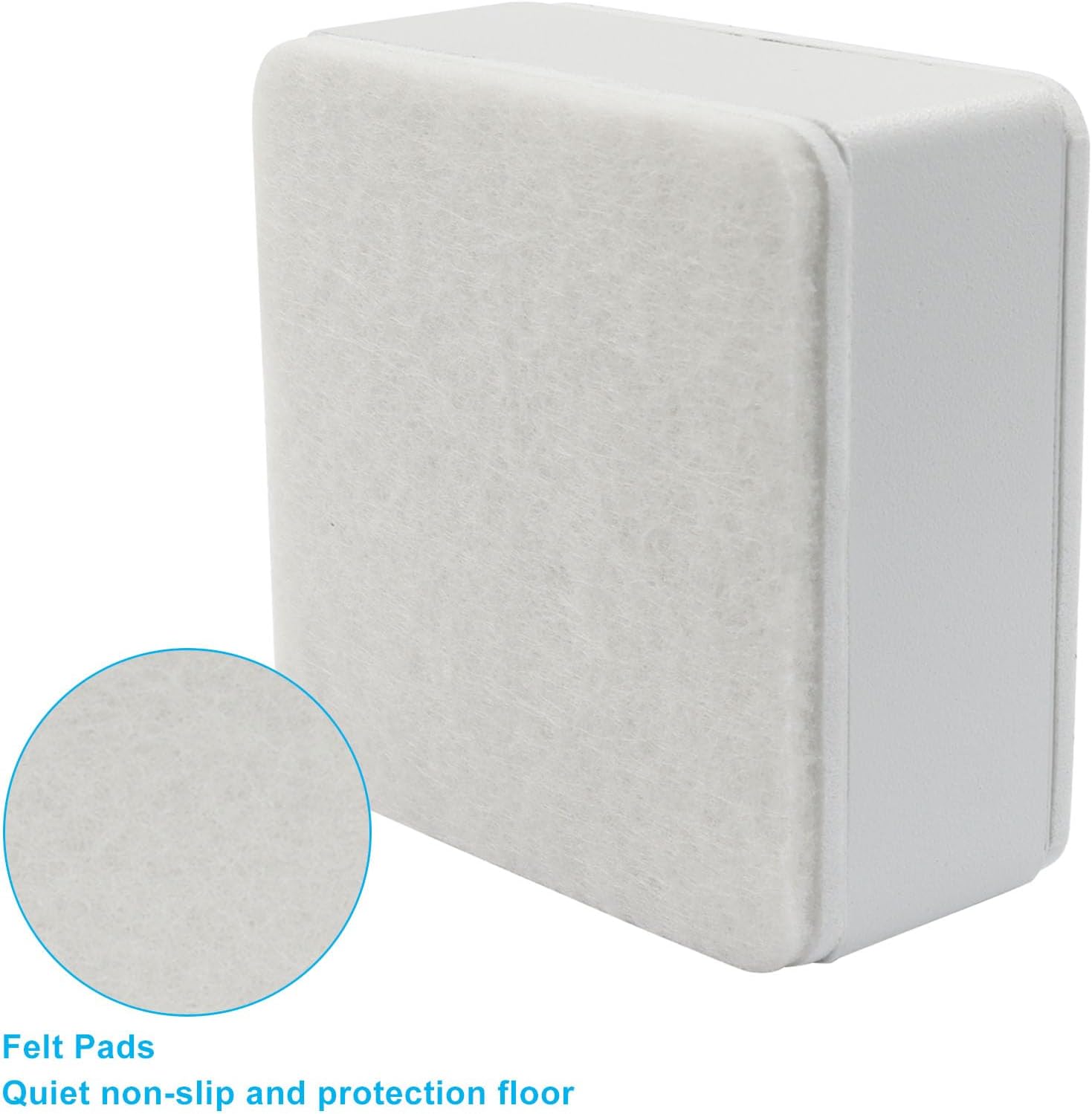 Piutouyar 4 Pcs Self Adhesive Furniture Risers, Heavy Duty Square Bed Risers Carbon Steel Chair Sofa Table Riser with Felt Pad(White, 30mm/1.18inch Height) - Image 5