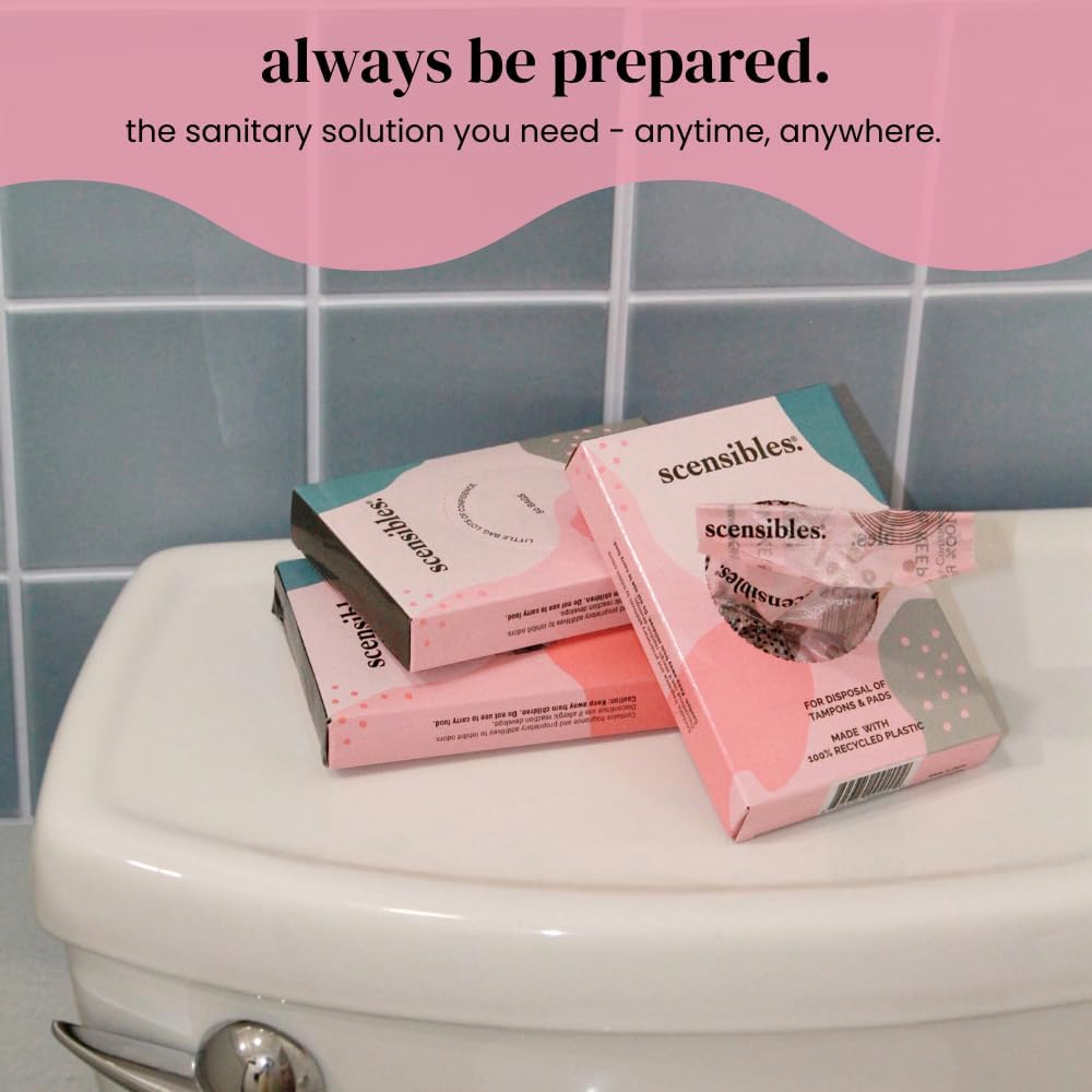 Scensibles Personal Care Disposal Bags (50 Count) - For Tampons, Pads, Liners, Condoms & More - Discreet, Hygienic & Odor-Reducing Disposal Solution - Image 9