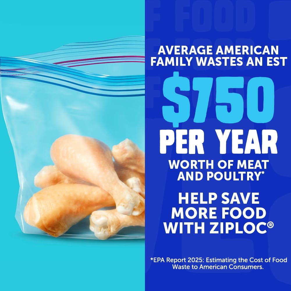 Ziploc Half Gallon Food Storage Freezer Bags, Easy Open and Close, 40 Bags Total - Image 4
