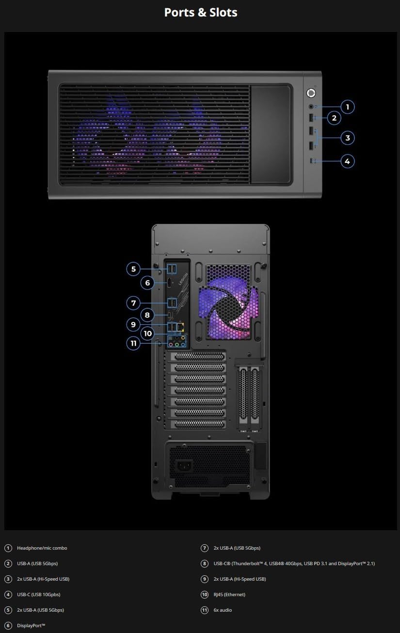 Lenovo Legion Tower 7i Gen 10 Gaming Desktop PC (2026 Model) - Intel Ultra 9 285K 24-Core, NVIDIA RTX 5090 32GB, 64GB RAM, 2TB NVMe SSD, 1200W PSU, Liquid Cooling, Windows 11 Pro - Image 9