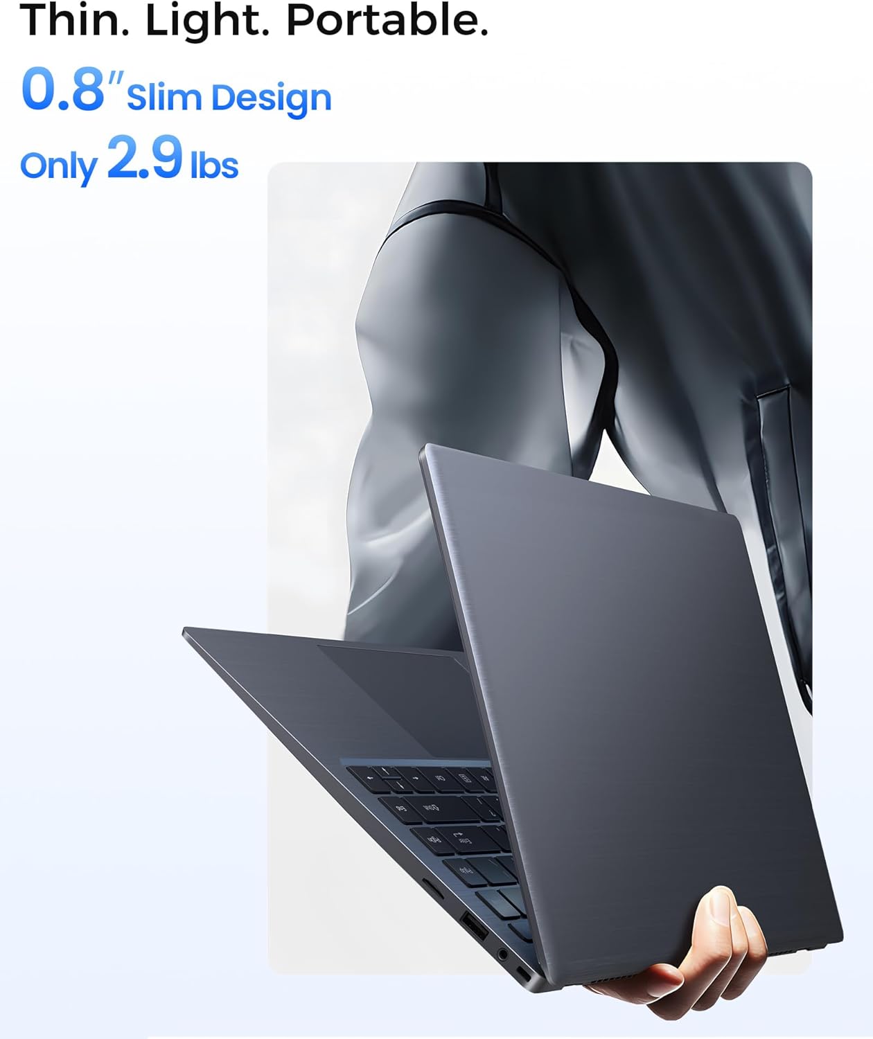 Laptop 32GB RAM, 512GB SSD Laptops Computers with Pentium Processor (Up to 3.4GHz), 14 inch FHD IPS Screen, Dual USB C, USB 3.2, HDMI, TF Card Slot, Lightweight Laptop for Business and Student - Image 8