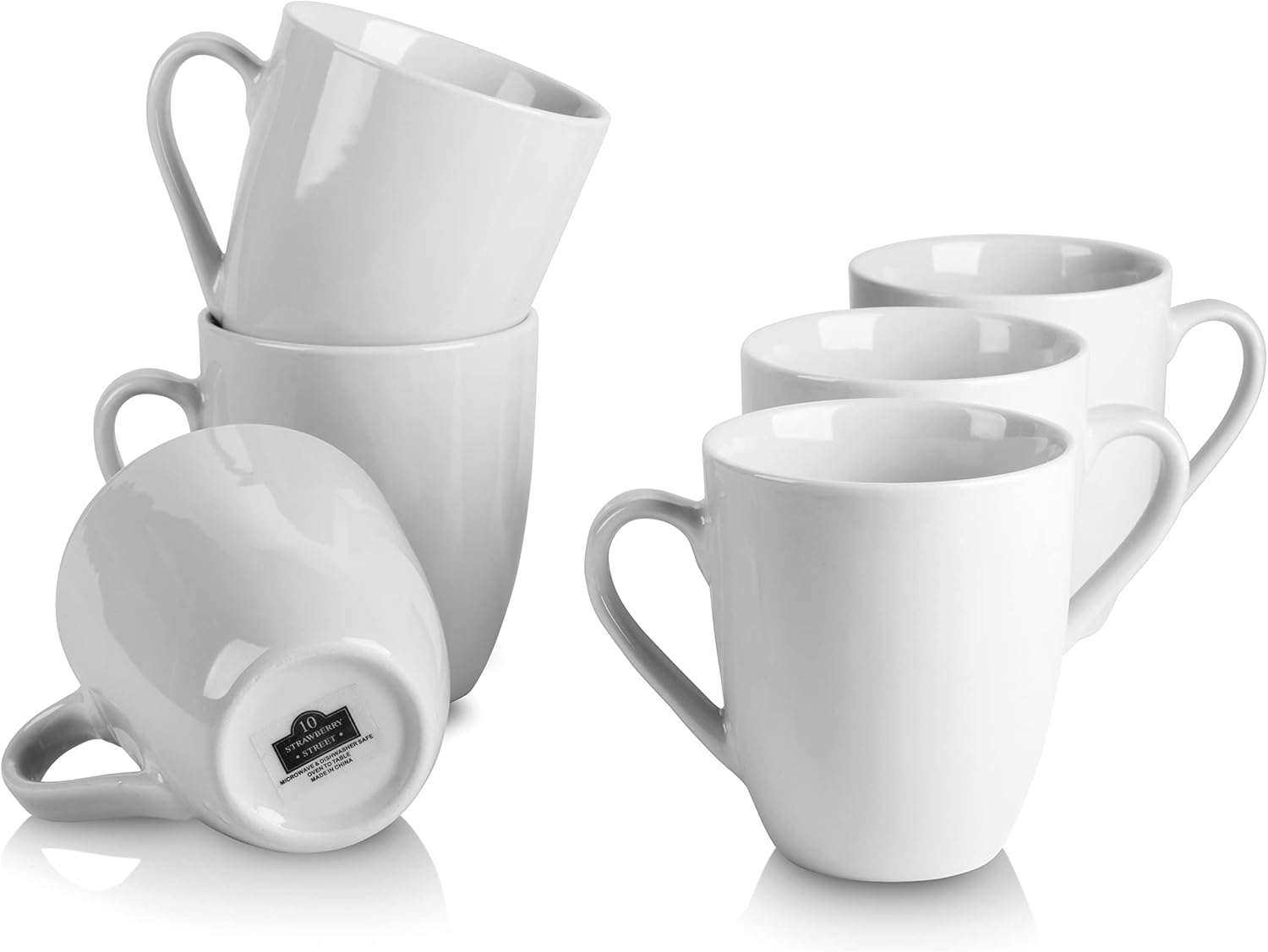 10 Strawberry Street Simply White 12 oz Mug, Set of 6 - Image 2