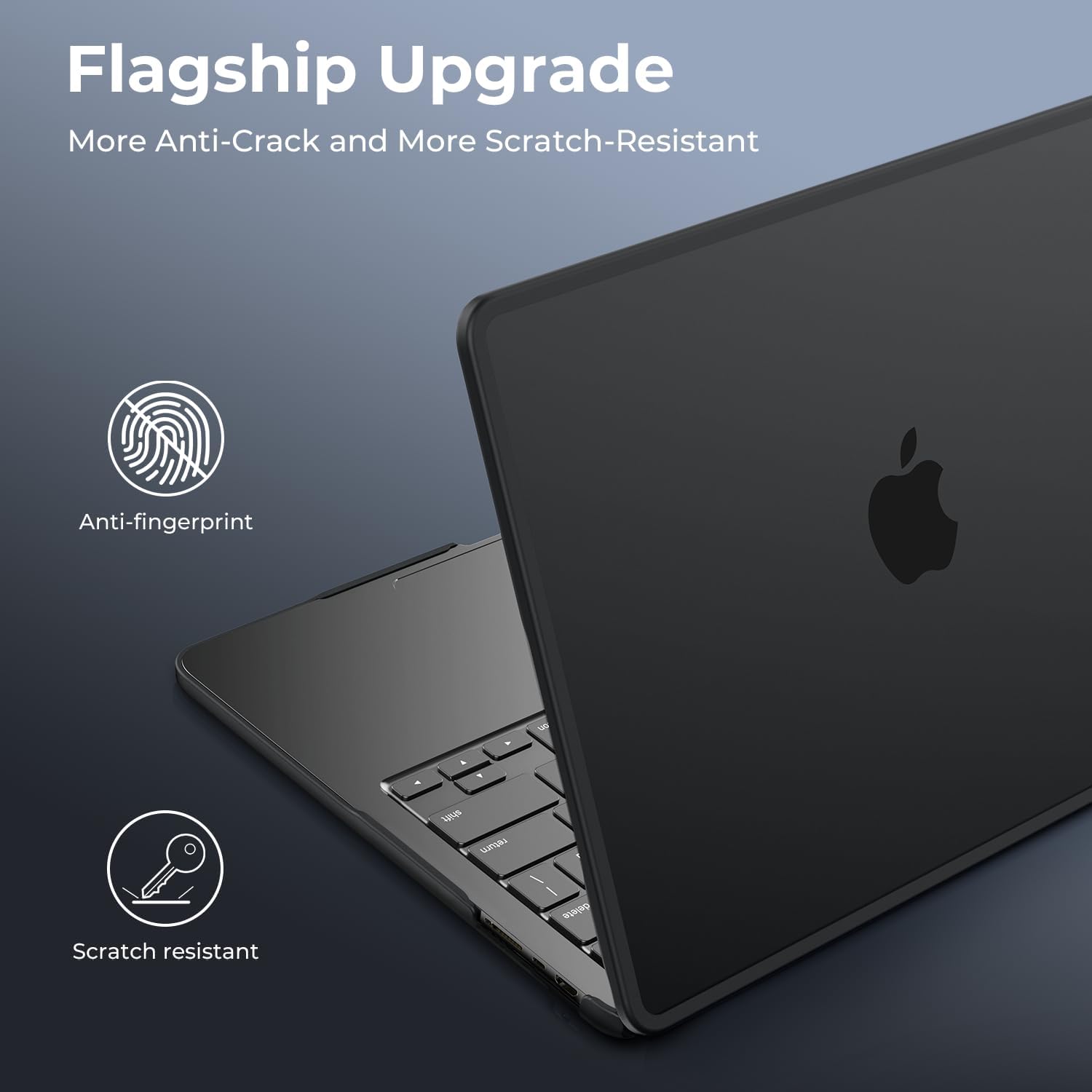 BlueSwan Anti-Cracking Hard Shell Case Compatible with MacBook Pro 14-inch M5 2026 2025-2021 Release M4 M3 M2 M1 Pro/Max Chip, Anti-Fingerprint Soft TPU Bumper, Frosted Black - Image 7
