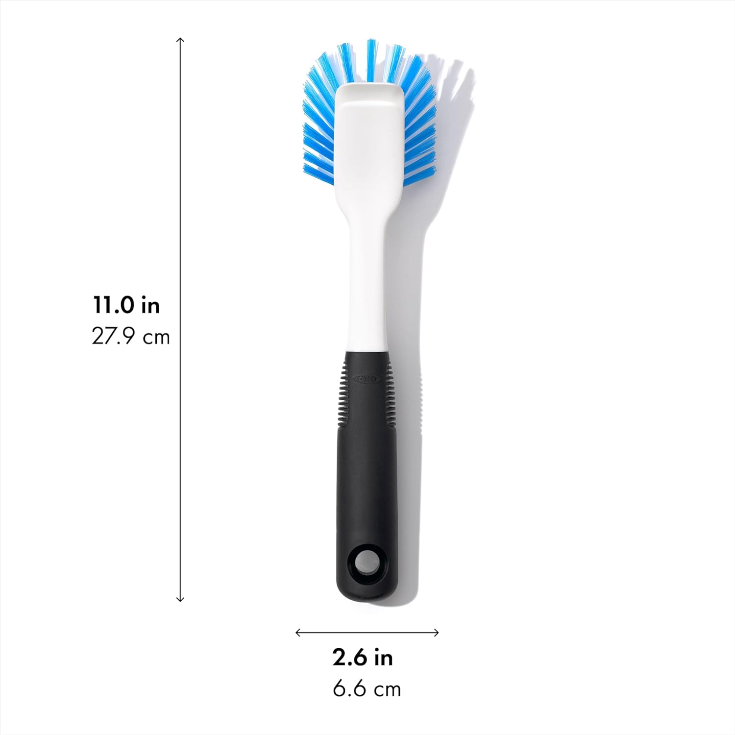OXO Good Grips Dish Brush, Nylon Bristles with Built-in Scraper, Safe for Non-Stick Cookware, Non-Slip Handle, Dishwasher Safe - Image 7