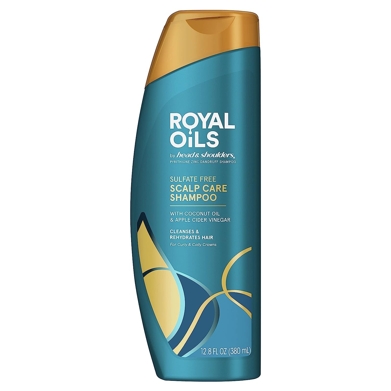 Head & Shoulders Anti-Dandruff Shampoo, Royal Oils Moisturizing Shampoo, 1% Pyrithione Zinc, Curly & Coily Hair, Coconut, Apple Cider Vinegar, Sulfate-Free, 12.8 fl oz - Image 2