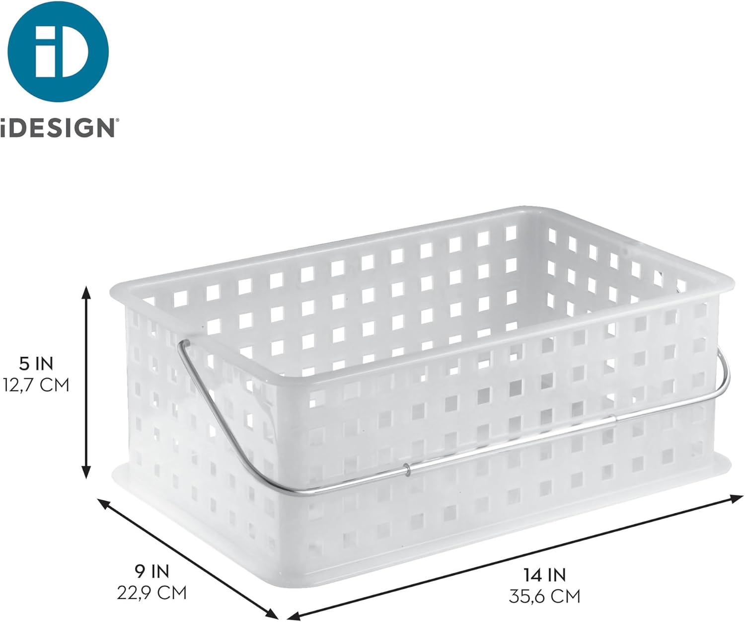iDesign Portable Shower Caddy Basket with Handle for Dorm or Bathroom - Clear/Frost - Made in USA - Image 5