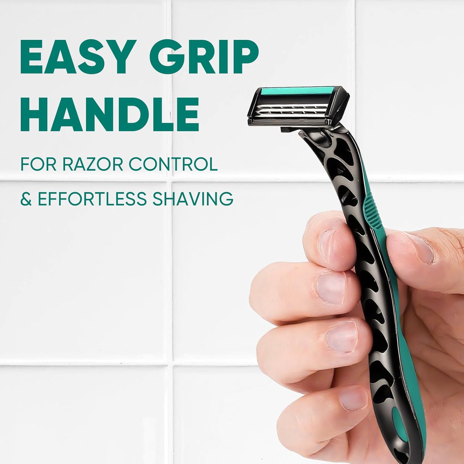 20 count Disposable Razors Blades for Men,3-Blade Razors,Bulk Stainless Steel Shavers with Lubricating Strip for Shaving Sensitive Skin - Image 8