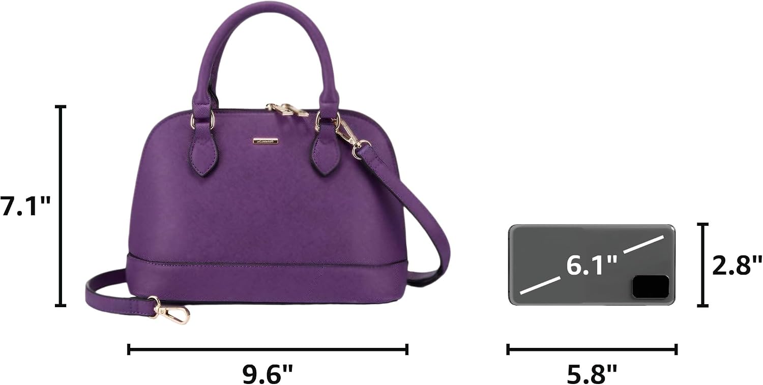 LOVEVOOK Purse for Women Crossbody Bags Classic Double Zip Top Handle Dome Satchel Bag - Image 4
