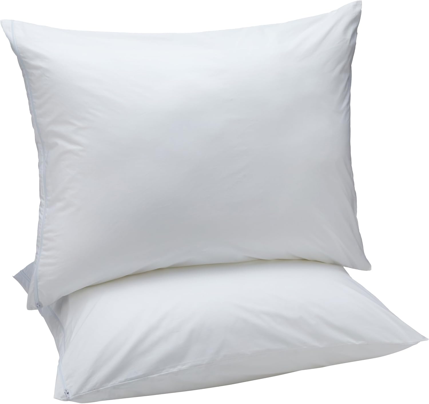 Amazon Basics Down Alternative Bed Pillows and Pillow Protector Case Set, Medium Density, Standard Size 26" x 20", Hypoallergenic, Microfiber, Washable, White, 2-Pack - Image 2