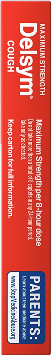 Delsym Maximum Strength Cough Suppressant, Over-the-Counter Medication for Cough, Fast Release Caplets with Dextromethorphan HBr, Cough Medicine for Adults Lasts Up to 8 Hours Day or Night, 20 Count - Image 10