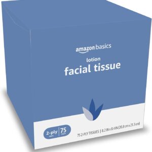 Amazon Basics 2-Ply Ultra Facial Tissue with Lotion, 75 Count
