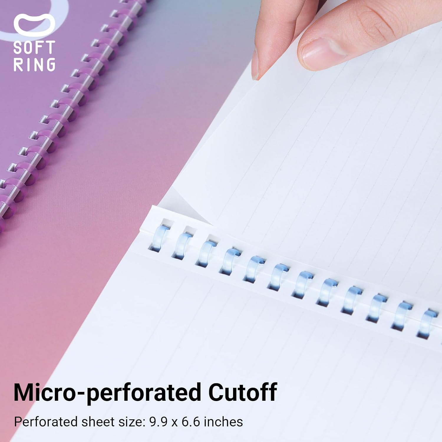 KOKUYO Spiral Lined Notebook, 5 Pack 10'' x 7'' Pastel Journal B5 Campus Soft Ring Notebooks with Dot 6 mm Ruled, 40 Sheets, 1 Subject Notebook, Note Taking for School (SU-S111BT) - Image 4