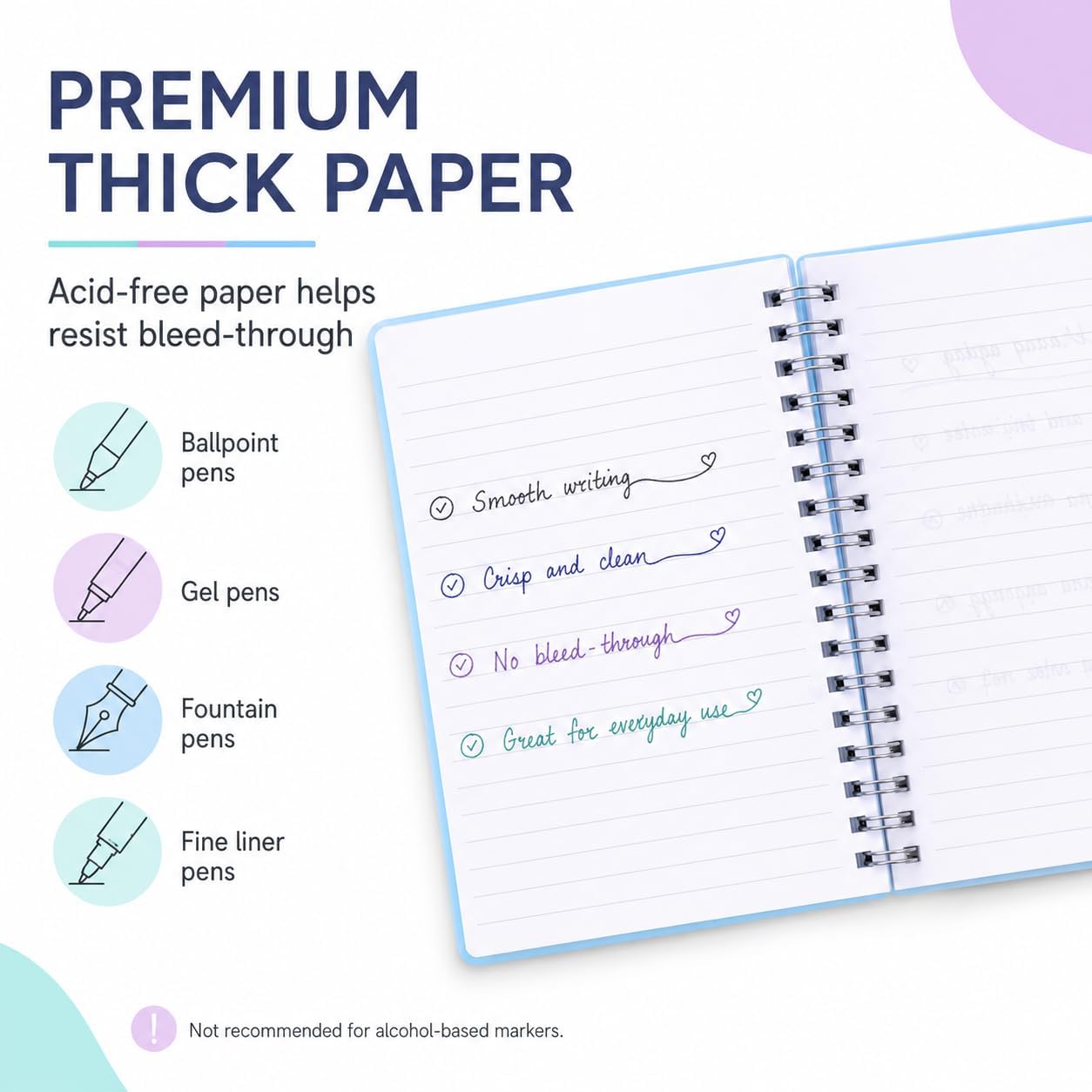 Spiral Notebook, 3 Pack Small Notebooks 4.3''x 5.7'',Mini Ruled Lined Journal, 480 Pages, College School Supplies Pocket Notebook for Work, Aesthetic Gift Office Supplies for Teen Girls,Boys - Image 5