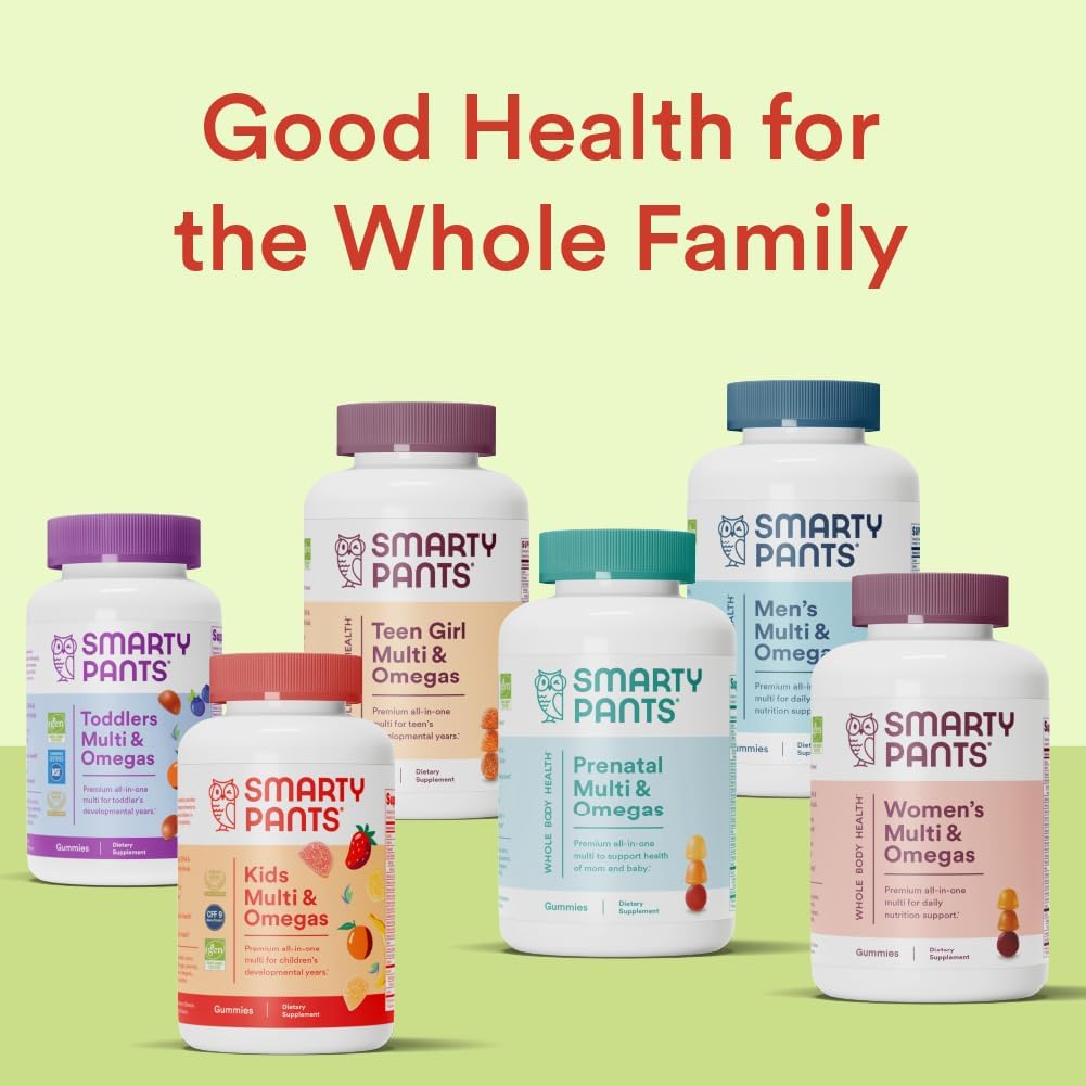SmartyPants Kids Multivitamin Gummies and Fiber Supplement: Vitamin D3, C, Vitamin B12, B6, A, Zinc, Biotin, Inositol, Fiber Gummies, Three Fruit Flavors, 120 Count (30 Day Supply) - Image 12