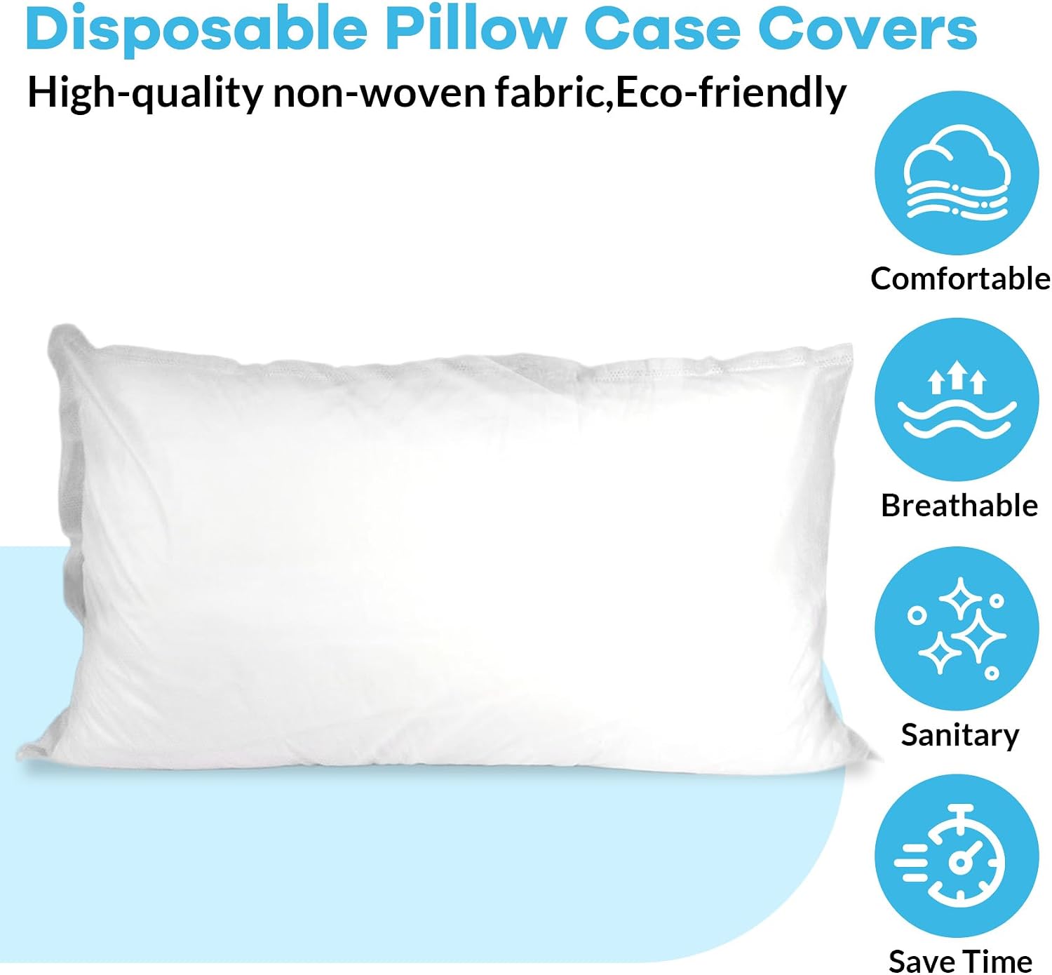 Disposable Pillowcases, 100PCS Disposable Pillow Case Covers, Soft Non-Woven Fabric Disposable Pillow Cases for Medical, Hospital, Hotels, SPA Tattoo Lash Pillow Covers, White, 21 in x 30 in - Image 5