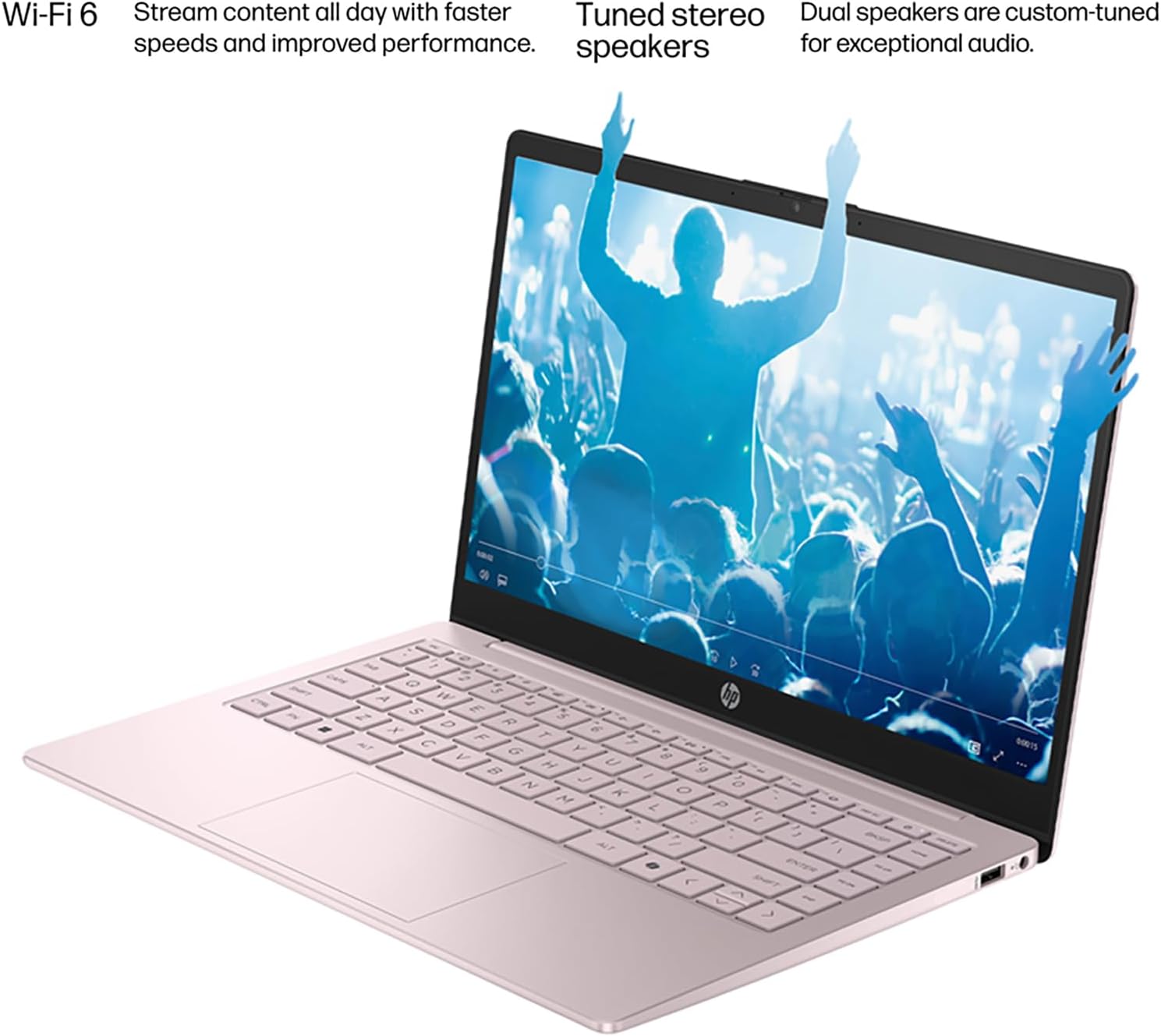 HP Laptop 2026 Edition with Copilot AI, 16GB RAM, 256GB SSD + 128GB UFS, Intel Processor, Long Battery Life, Lightweight, 1 Year Office 365, Windows 11 Home S for Students & Office, Type-C HUB, Pink - Image 7