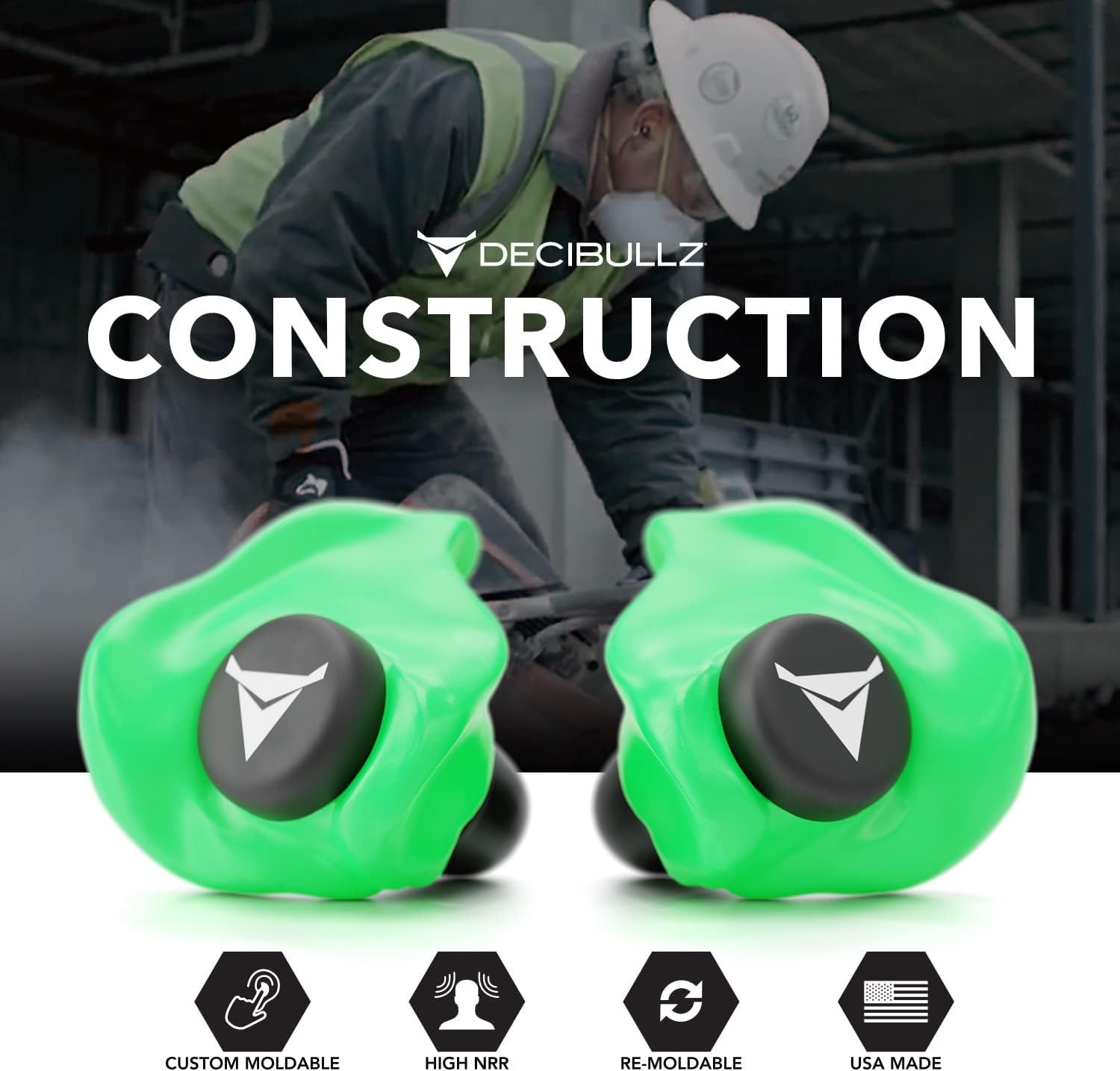Decibullz - Custom Molded Earplugs, 31dB Highest NRR, Comfortable Hearing Protection for Shooting, Travel, Work and Concerts - Image 8