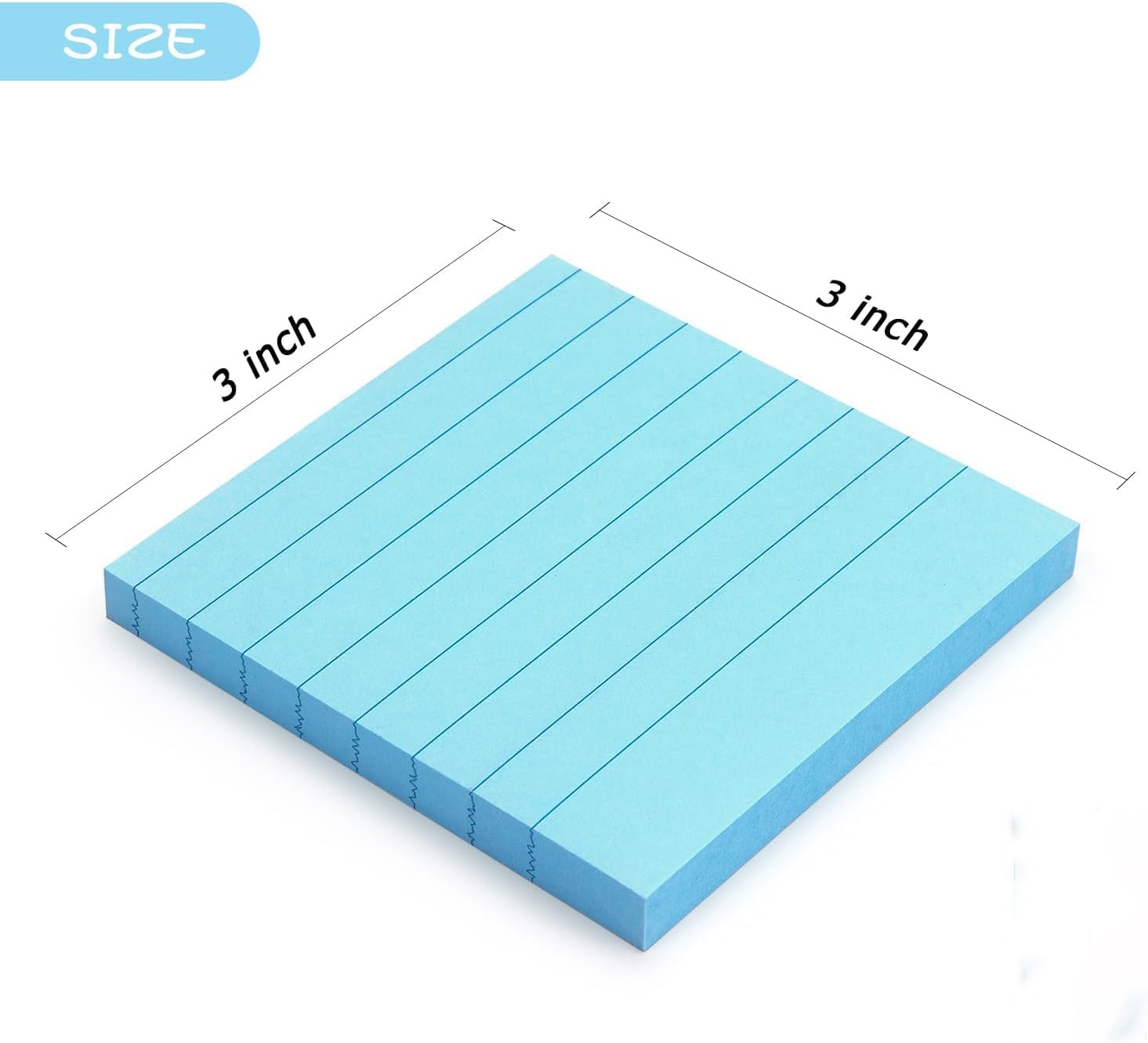Early Buy Lined Sticky Notes 3x3 Inch, 14 Pads/Pack with Lines Notepads, 7 Bright Colors Self-Stick Pads, 80 Sheets/Pad, Total 1120 Sheets - Image 3