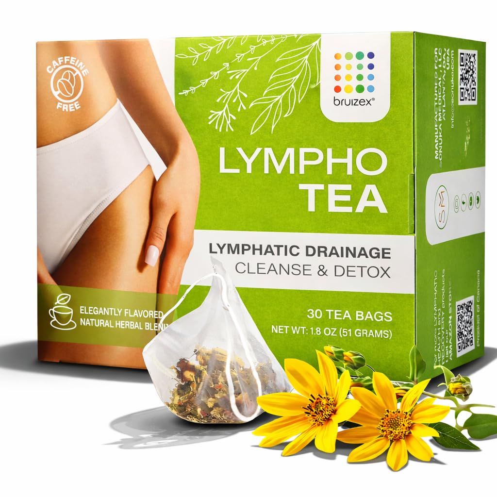 Bruizex Lymphatic Cleanse & Detox Herbal Tea- Lymphatic Drainage & Bloating Relief | Water Retention | Ginger Blend for Post Surgery Recovery | Liposuction, Tummy Tuck, Lipedema & Lymphedema- 30-Pack - Image 2