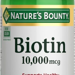 Nature’s Bounty Biotin Hair Skin and Nails Vitamins, Supports Healthy Hair, Skin and Nails, 10,000 mcg, 120 Softgels (Pack of 1)