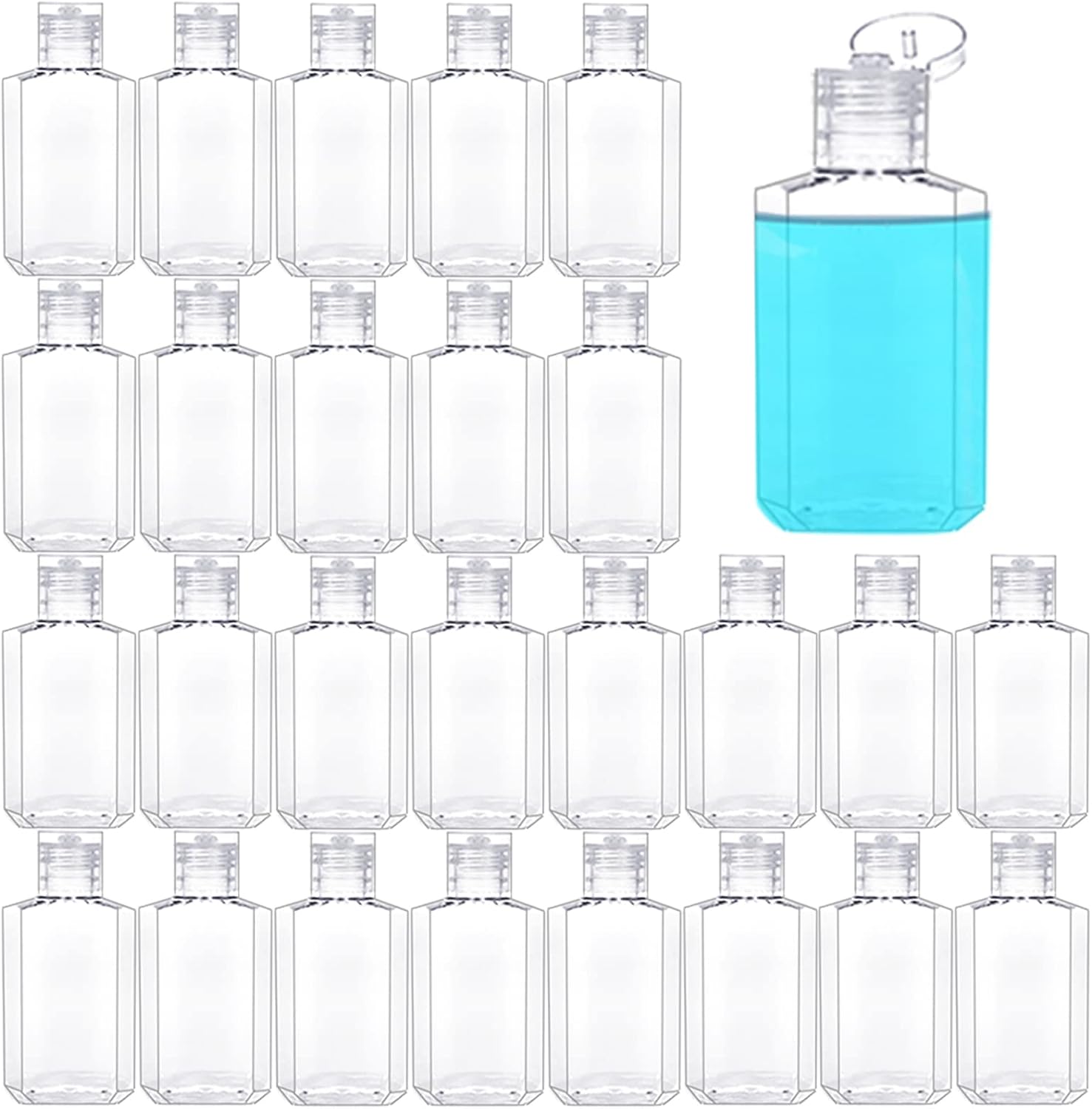 40 Pack 2 Oz Plastic Refillable Bottles with Flip Cap, Travel Size Bottles, Reusable Containers for Business Trip, Outdoor Camping - Image 2