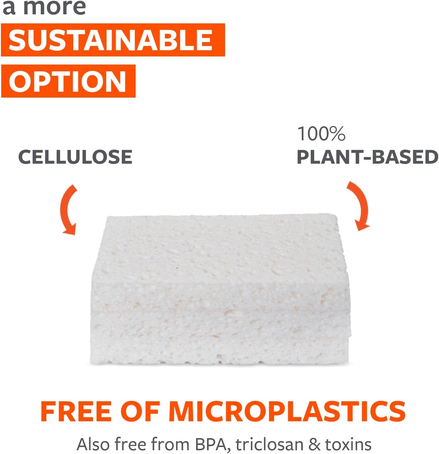 Full Circle 100% Plant-Based Cellulose Sponges – Pack of 3 – Plastic-Free, Natural Sponge, No Microplastics, Safe for Nonstick Cookware - Image 6