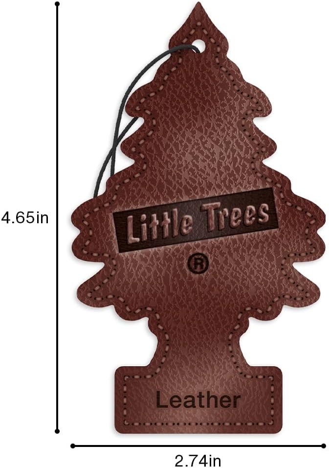 LITTLE TREES Car Air Freshener | Hanging Tree Provides Long Lasting Scent for Auto and Home | Leather, 24 Air Fresheners - Image 7