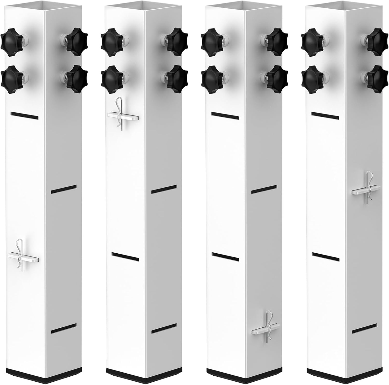 2025 Up-Grade Carbon Steel Bed Risers 2.3" Diameter Dorm Bed Riser Adjustable Height (3.2", 5.1", 8.1" or 11.2") Supports 10,000 lbs for Dorm Beds, Tables & Furniture(White) - Image 2