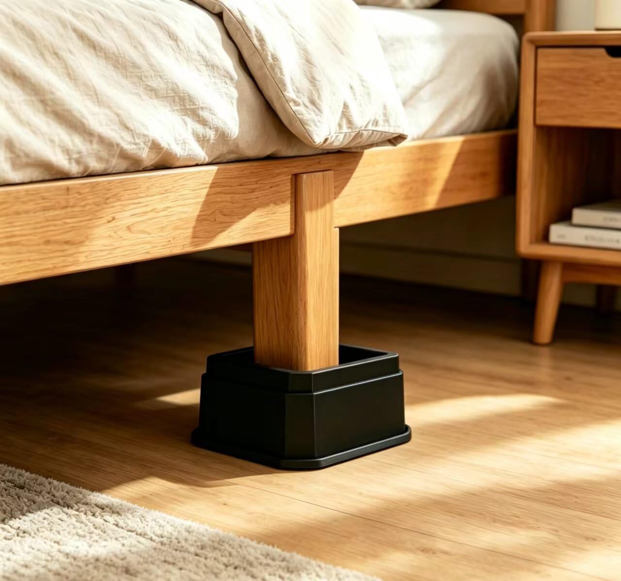 Bed Risers 2 Inch with Soft Non-Slip Rubber Pads, Heavy Duty Furniture Lifts for Bed Sofa Table, Floor Protector 4 Pack - Image 8