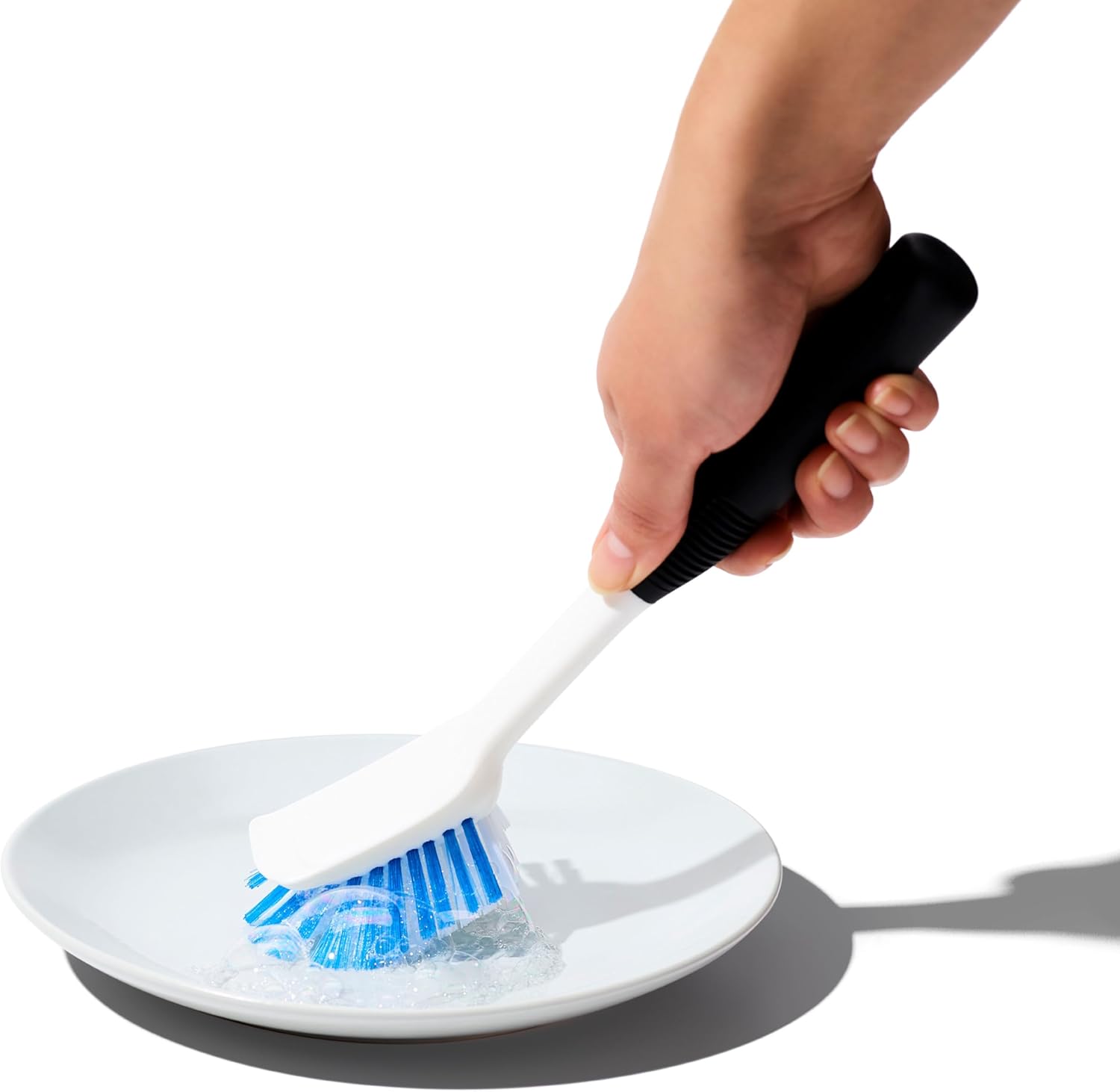 OXO Good Grips Dish Brush, Nylon Bristles with Built-in Scraper, Safe for Non-Stick Cookware, Non-Slip Handle, Dishwasher Safe - Image 8