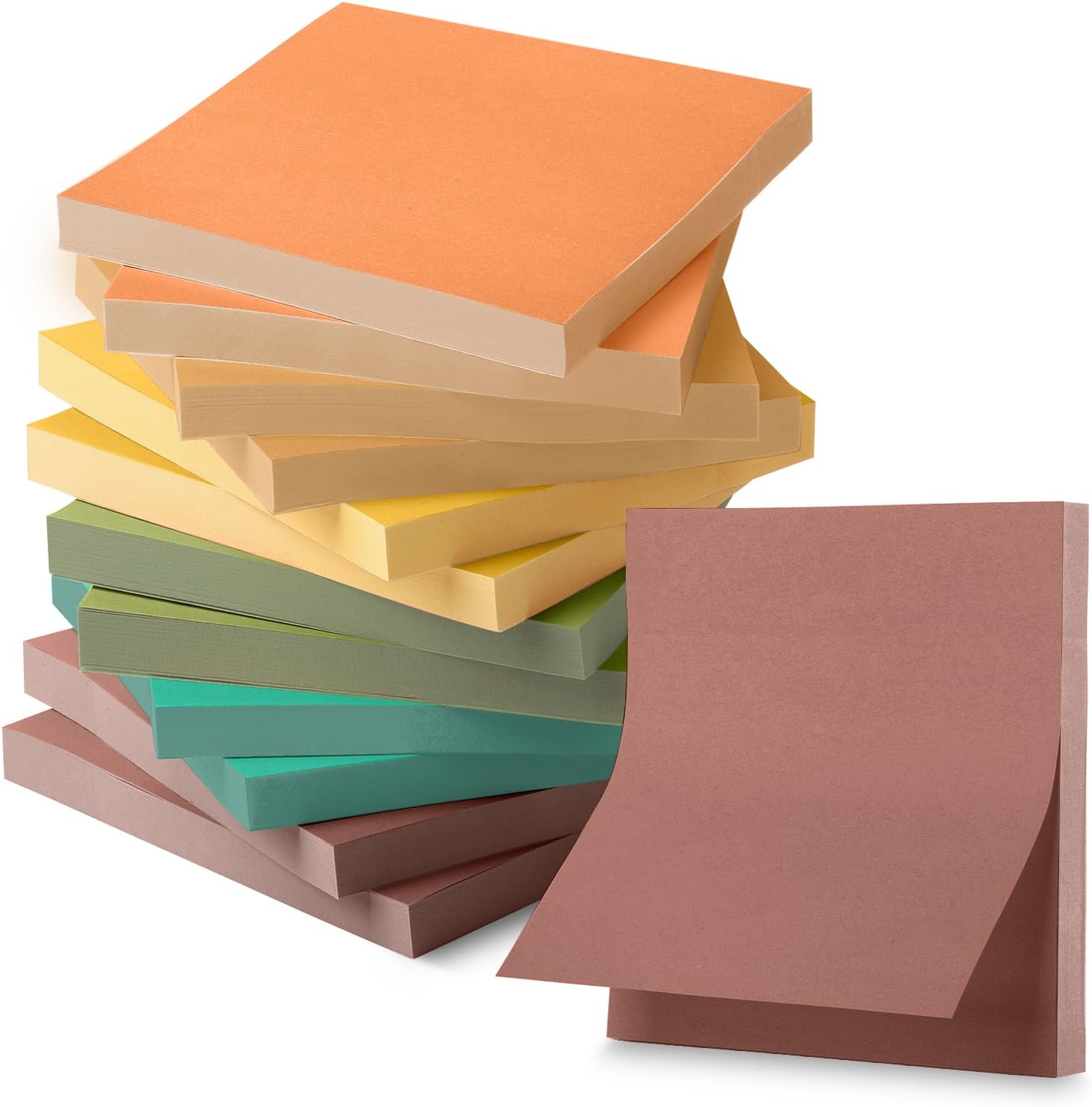 Mr. Pen- Sticky Notes, 3"x3", 12 Pads, 600 Sheets, New Earthy Colors, Sticky Notes Bulk, Self-Stick Note Pads, Perfect for Office, School, Home, Study & Organization - Image 2