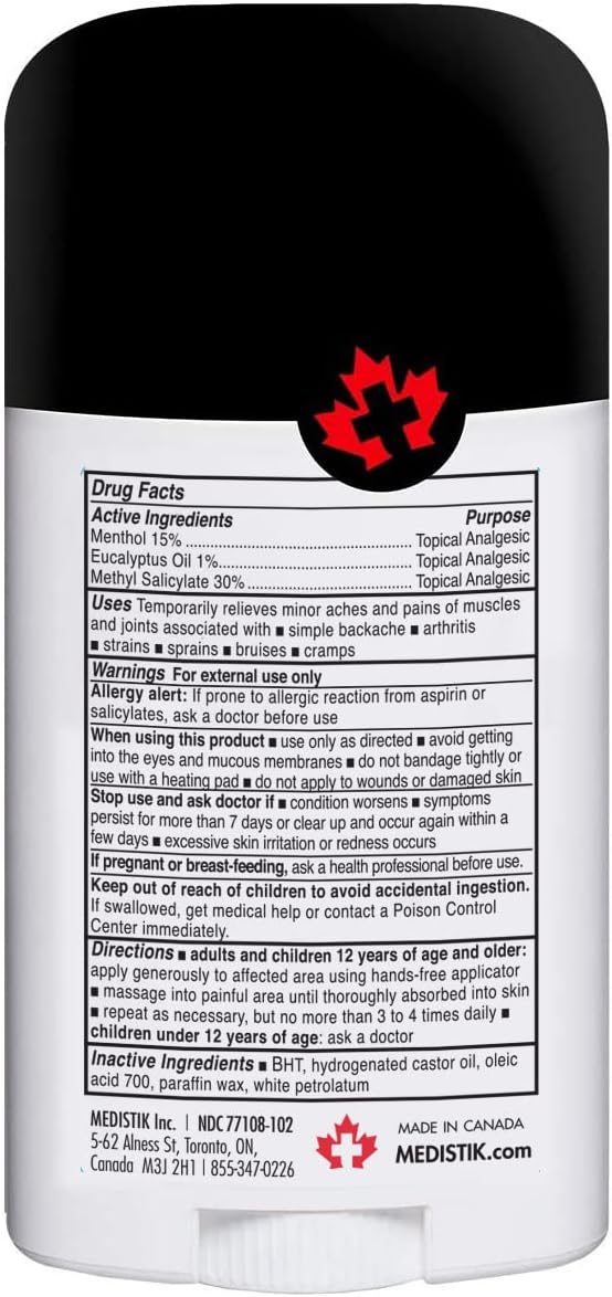 Medistik Extra Strength Pain Relief Stick. Long Lasting Topical Pain Reliever for Backache, Muscle & Joint Pain, 58g (One Pack) - Image 9