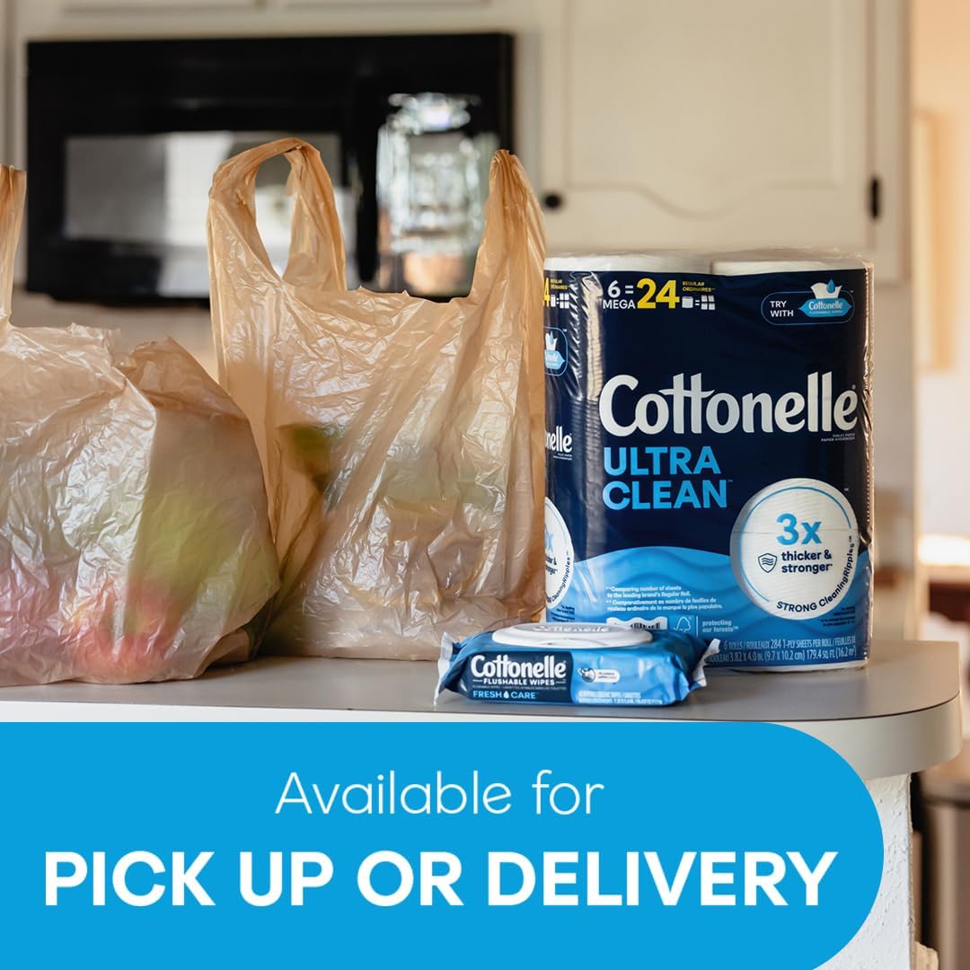 Cottonelle Ultra Clean Toilet Paper with Active CleaningRipples Texture, Strong Bath Tissue, 12 Family Mega Rolls = 66 Regular Rolls - Image 8