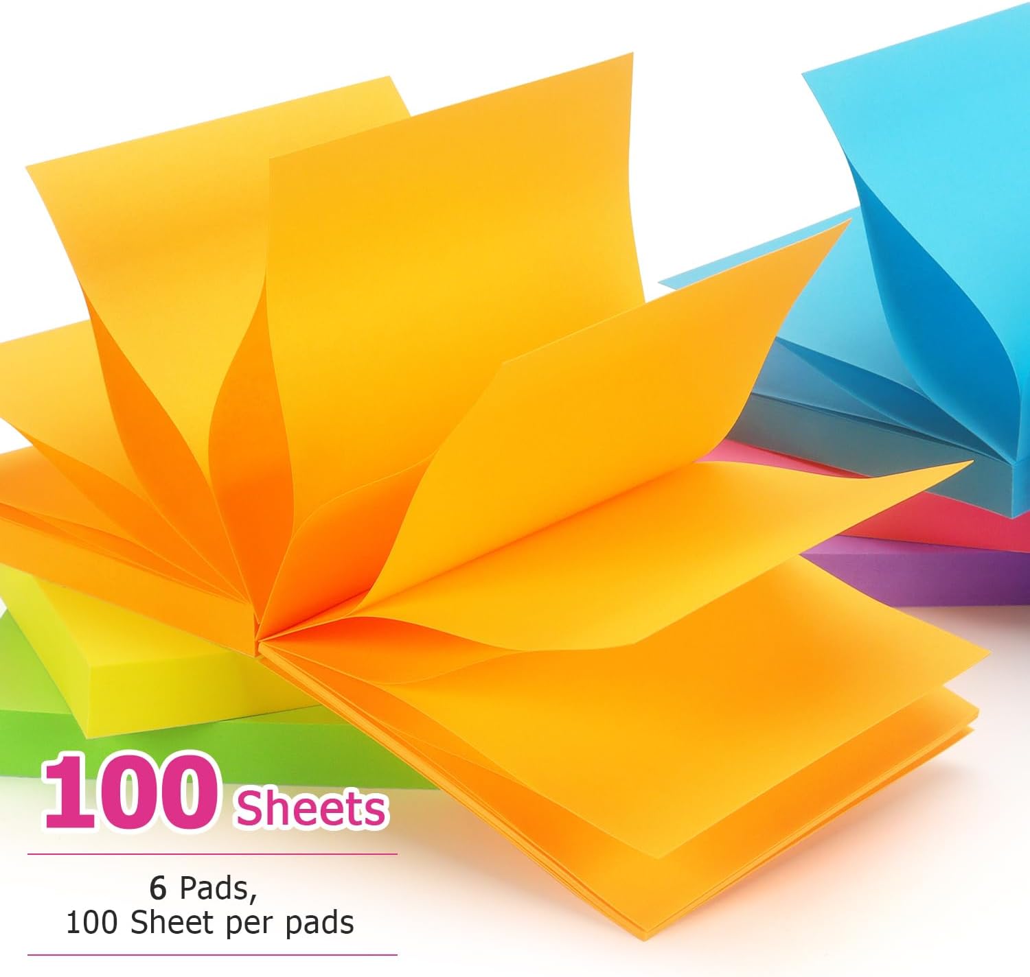 Early Buy Pop Up Sticky Notes 3x3 Refills Self-Stick Notes 12 Pads, 6 Bright Colors, 100 Sheets/Pad - Image 5