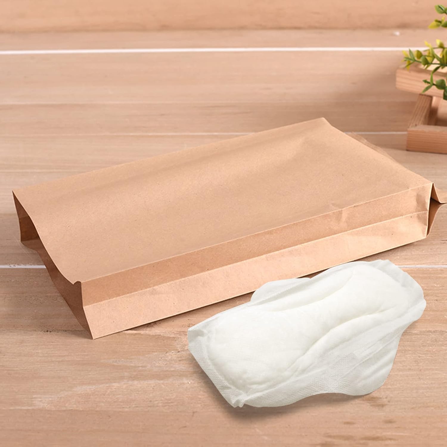 Disposable Paper Bag, 100 Pack Sanitary Napkin Disposal Bags, Feminine Hygiene Disposal Bags, Kraft Paper Bag, Sturdy and Waterproof, Suitable for Sanitary Napkins, Gift Bags - Image 4
