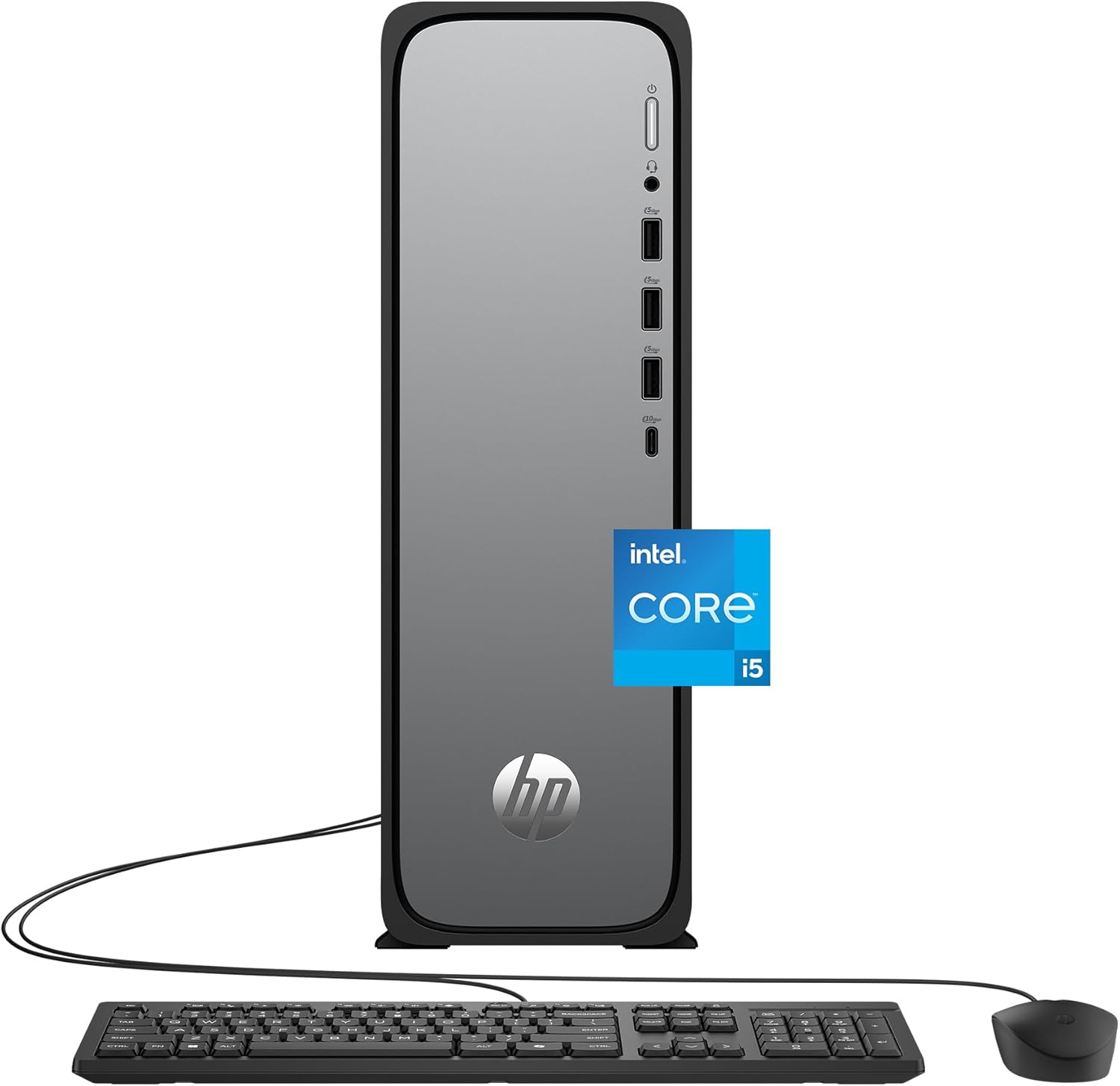 HP OmniDesk Slim Desktop PC, Intel Core i5-14400, 8 GB RAM, 512 GB SSD, Intel UHD Graphics 730, Windows 11 Home, Microsoft Copilot, Meteor Silver, S03-0012 (2026) - Image 2