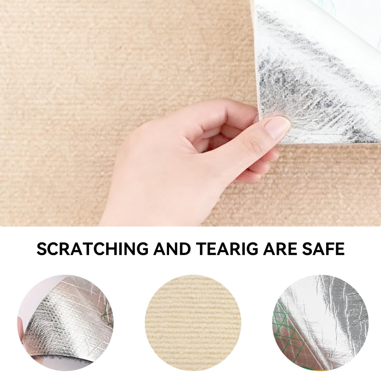 Rabbit Scratching Pad 12" x 6.56 ft Cuttable, Bunny Scratch Pad Self-Adhesive for Rabbit Bedding, Rabbit Mat Cage Accessories as Cage Liner or Bedding for Small Animals - Image 4