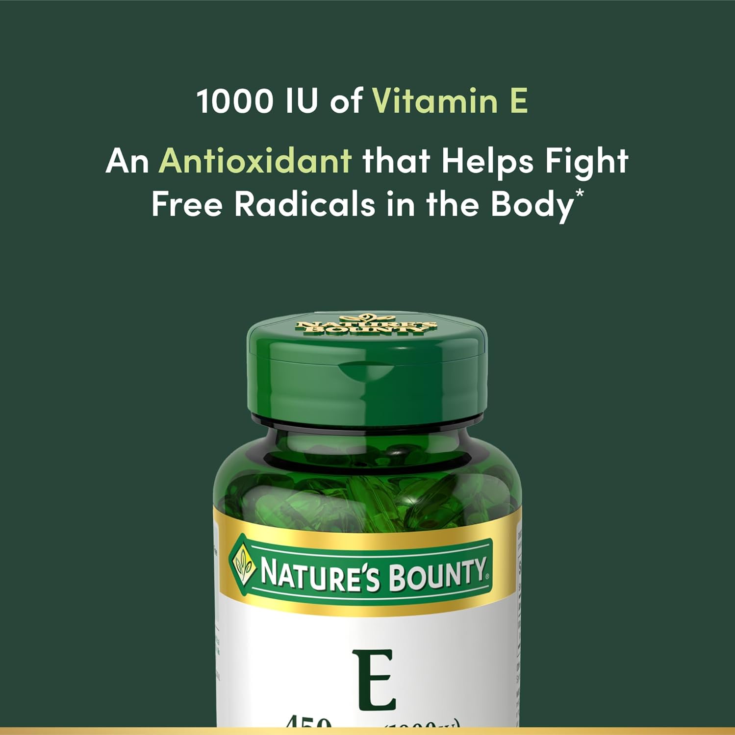 Nature's Bounty Vitamin E 1000 IU Softgels, Supports Antioxidant Health & Immune System, 1 Serving per Day, No Gluten, 60 Softgels (Pack of 1) - Image 4