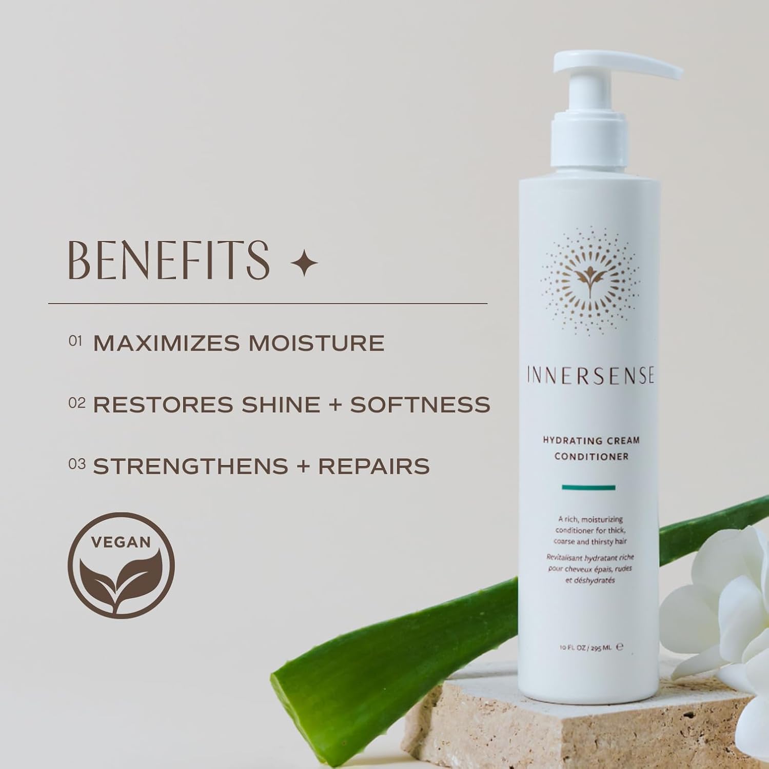 INNERSENSE Organic Beauty - Natural Hydrating Cream Conditioner | Non-Toxic, Cruelty-Free, Clean Haircare (10oz) - Image 4