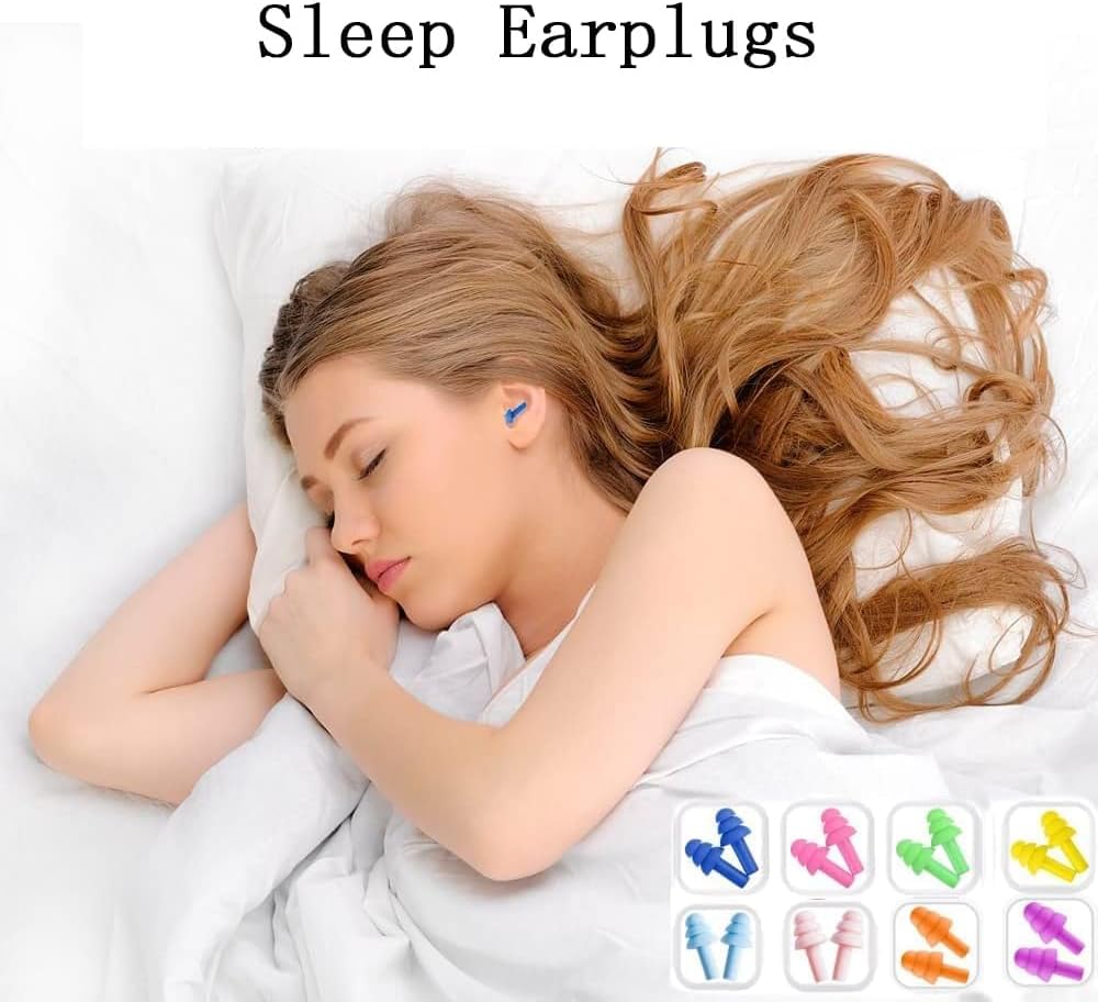 Earplugs for Sleeping Noise Cancelling, Reusable Ear Plugs– Super Soft, Silicone Ear Plug, for Sleeping 8 Pairs, Swimming, Snoring, Concerts, Work, Noisy Places (Color) - Image 6