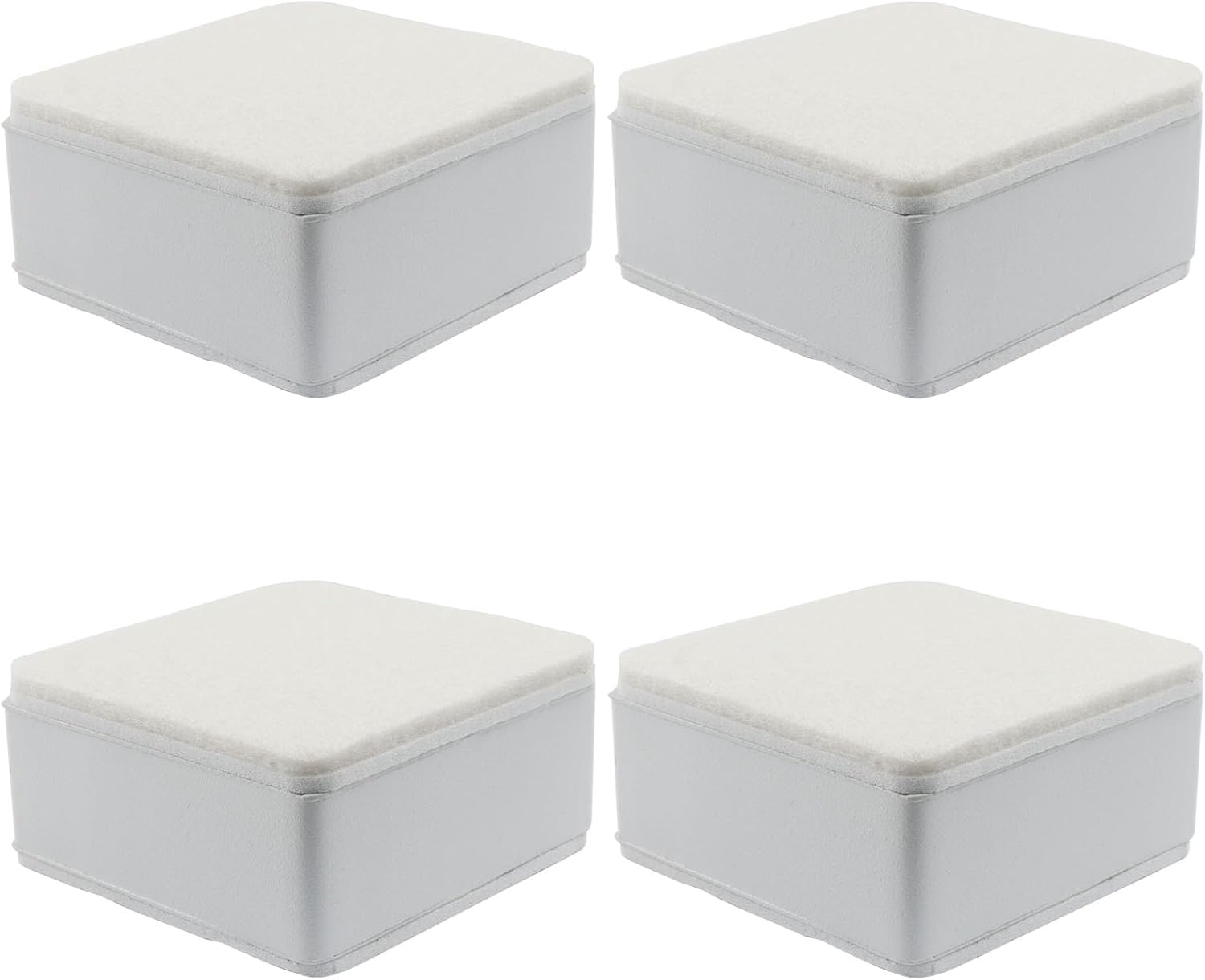 Piutouyar 4 Pcs Self Adhesive Furniture Risers, Heavy Duty Square Bed Risers Carbon Steel Chair Sofa Table Riser with Felt Pad(White, 30mm/1.18inch Height) - Image 6