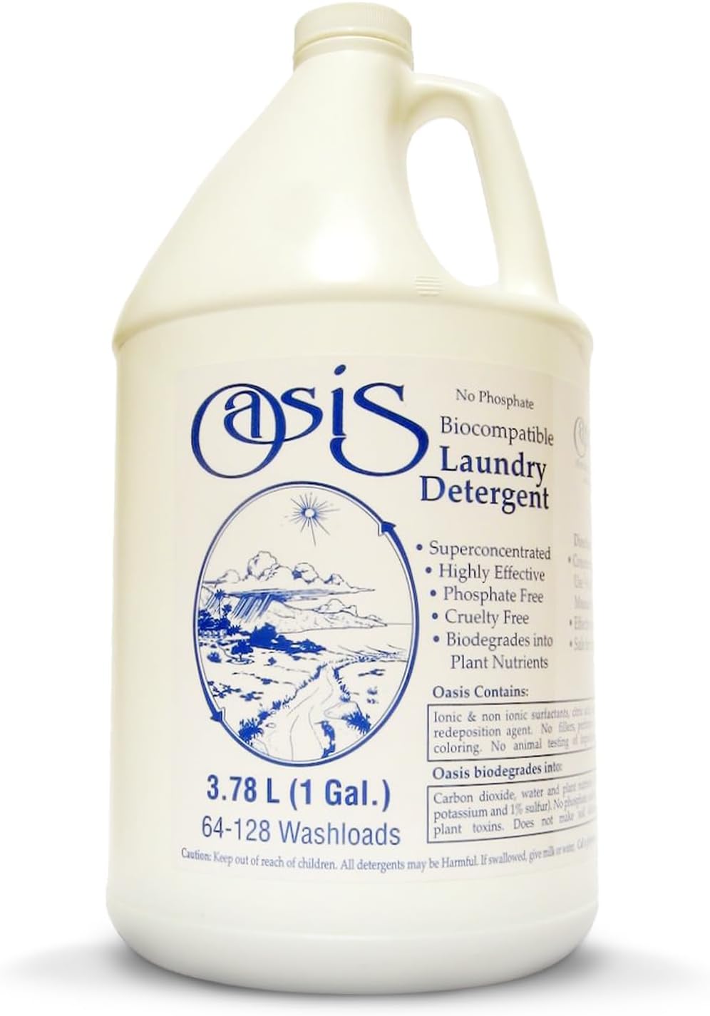 Oasis Biocompatible Laundry Detergent Liquid - Reuse Greywater for Plants - Clean, Safe, Concentrated & Effective, Grey Water Friendly, Sodium-Free, Biodegrades Into Plant Nutrients - HE 128 Loads - Image 2